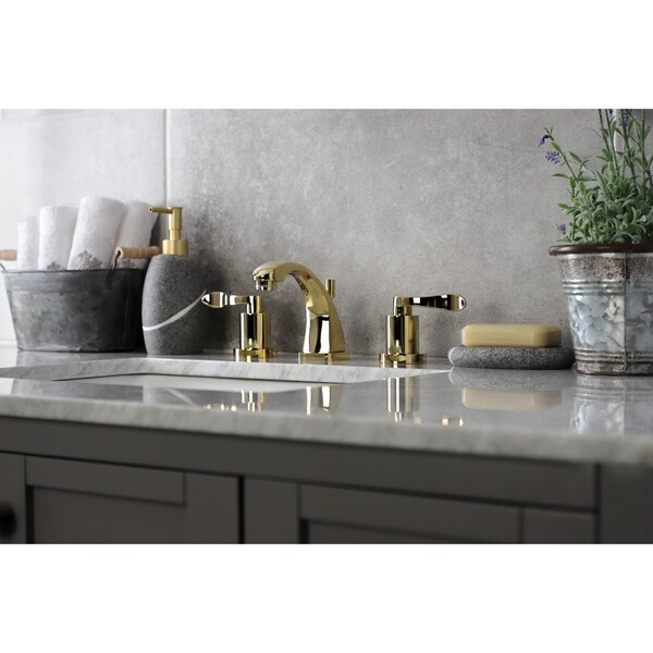 KS4942DFL NuWave Widespread Bathroom Faucet, Polished Brass